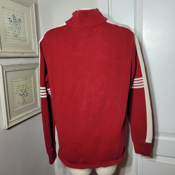 American EAGLE Cotton sweater quarter Zip Men's Red Large - Picture 3 of 8